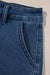 Sail Blue Shorts de jean de la taille haute de l'ourlet feston