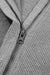 Gray Waffle Splicing Zip Up Front Button Hooded Jacket