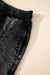 Pantalones cortos de mezclilla de cintura alta en cordón negro
