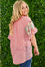 Blusa de manga corta de mosaico floral de talla grande rosa
