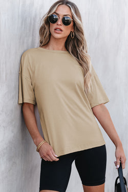 Camiseta de gran tamaño de costura de costura cruda