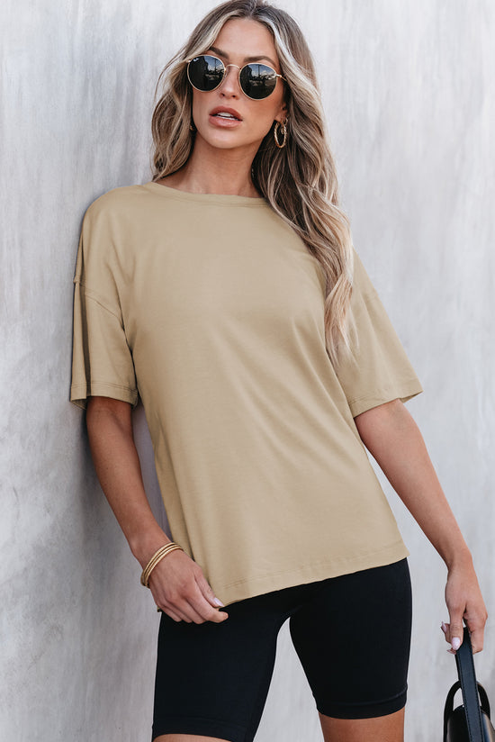 Camiseta de gran tamaño de costura de costura cruda
