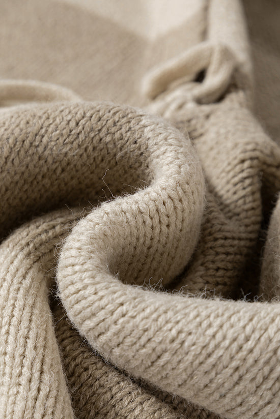 Blocco a strisce Khaki Blocco spazzolato con filo per maglieria per maglia anteriore cardigan