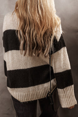 Scher maglione pullover sciolto da colorblock semplicemente taupe