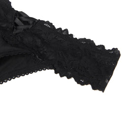 Thong with Black Lace and Back Lacing