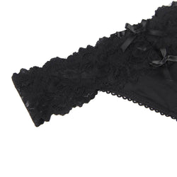 Thong with Black Lace and Back Lacing