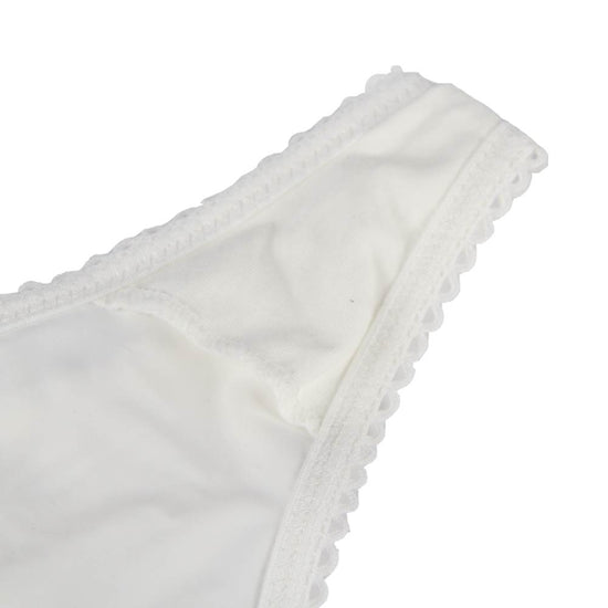 Thong with White Lace and Back Lacing