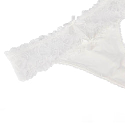 Thong with White Lace and Back Lacing