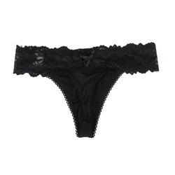 Thong with Black Lace and Back Lacing