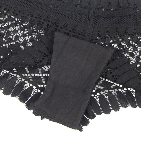 Black Stretch Mesh High-Waist Shorts