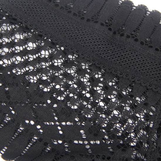 Black Stretch Mesh High-Waist Shorts