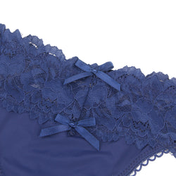 Thong with blue Lace and Back Lacing