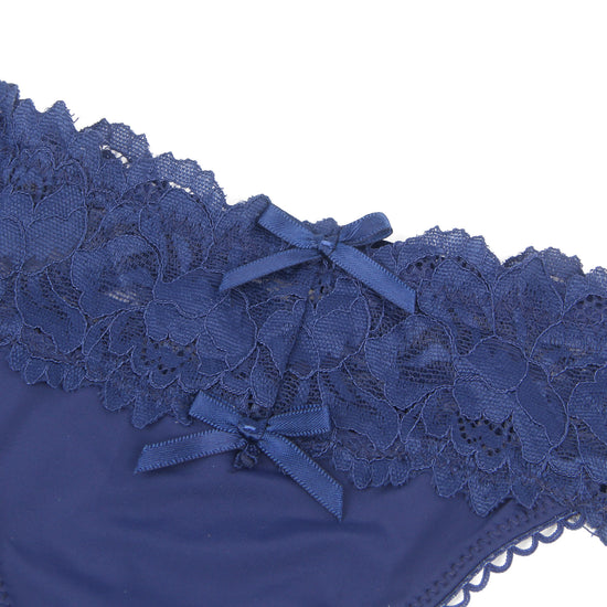 Thong with blue Lace and Back Lacing