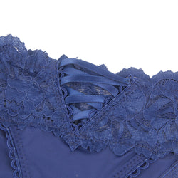 Thong with blue Lace and Back Lacing
