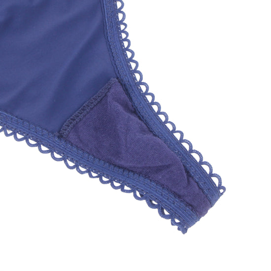 Thong with blue Lace and Back Lacing