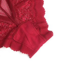 Red Lace Panty with Heart Back Cutout and Gold Rings