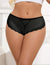 Black Lace Panty with Heart Back Cutout and Gold Rings