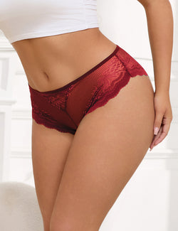 Red Lace Panty with Heart Back Cutout and Gold Rings
