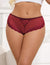Red Lace Panty with Heart Back Cutout and Gold Rings