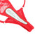 Red Lace Thong with Rhinestones & Adjustable Straps