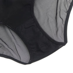 Sheer Black Panty with Rivet Details