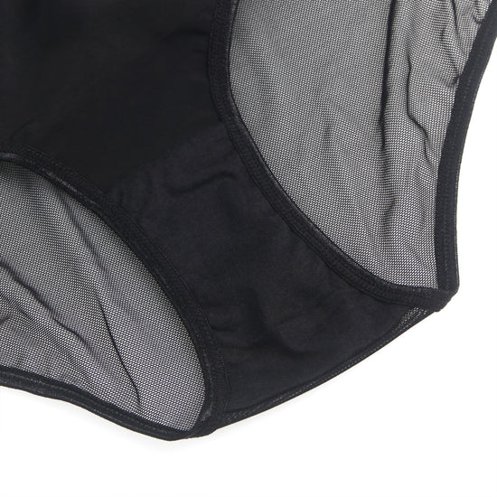 Sheer Black Panty with Rivet Details