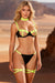 Ensemble de soutien-gorge d'épissage bicolore à bretelles et coupe creuse sexy Rose