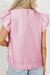 Blusa manica floreale a bordo floreale rosa