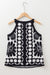 Black abstract Dot Flower Print Tank Toque