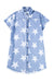 Vestido de mezclilla de manga corta de cuello cortado de las estrellas azules del cielo