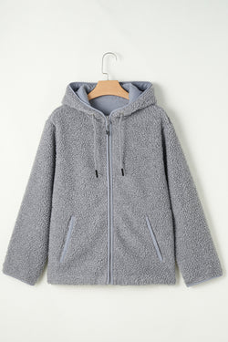 Pale Khaki Fleece zip up up cordon de casse-cordon