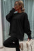 Ensemble 2 pièces de sweat-shirt fendu surdimensionné de couleur unie Green Bay avec leggings côtelés