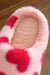 Zapatillas peludas de invierno con forma de corazón de San Valentín rojo ardiente