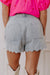 Sail Blue Shorts de jean de la taille haute de l'ourlet feston