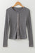Pulsante a maglia a costine di nevischio giù cardigan
