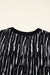 Black Abstract Printed V Neck Fall Blouse