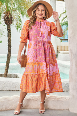 Tiep di pentola mista floreale rosa boho paisley