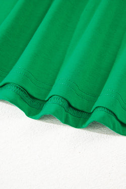 Tee de la tripulación de la tripulación de la llanura de color verde brillante brillante