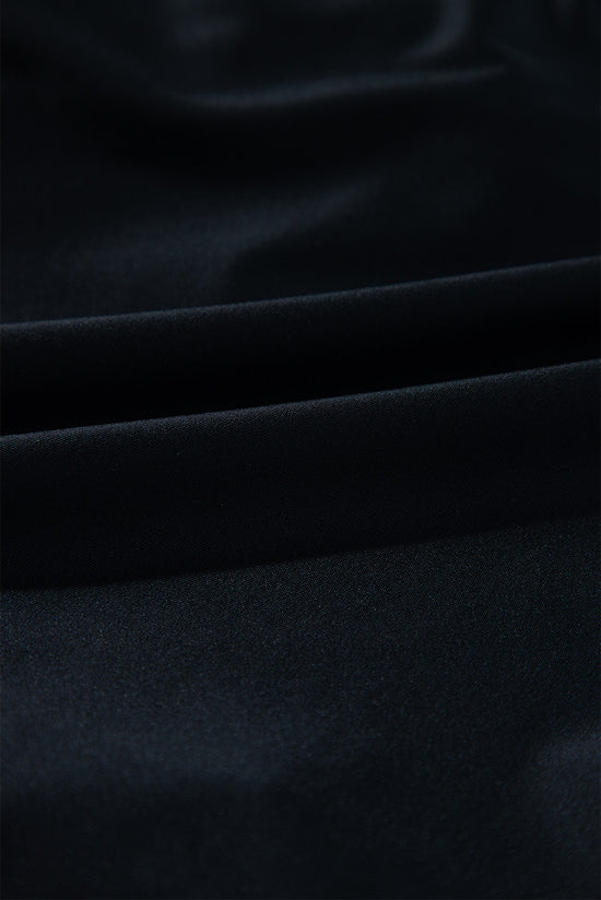 Contrasto di colore nero Blavola arricciata a V collo da bagno