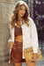 Beige Leopard Imprimir bolsas de aleta abotonado
