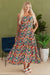 Black Boho Floral Impresión delgada Correos sin mangas MAXI MAXI Vestido