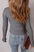 Pulsante a maglia a costine di nevischio giù cardigan
