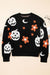 Black Halloween Mythical Night Pattern Drop ombre Sweater