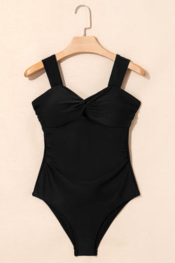 Black Tut Out Twist Out Bowknot Swimsuit senza pezzo