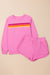 Bonbon Striped Accent Pullover and Shorts Two Piece Casual Set