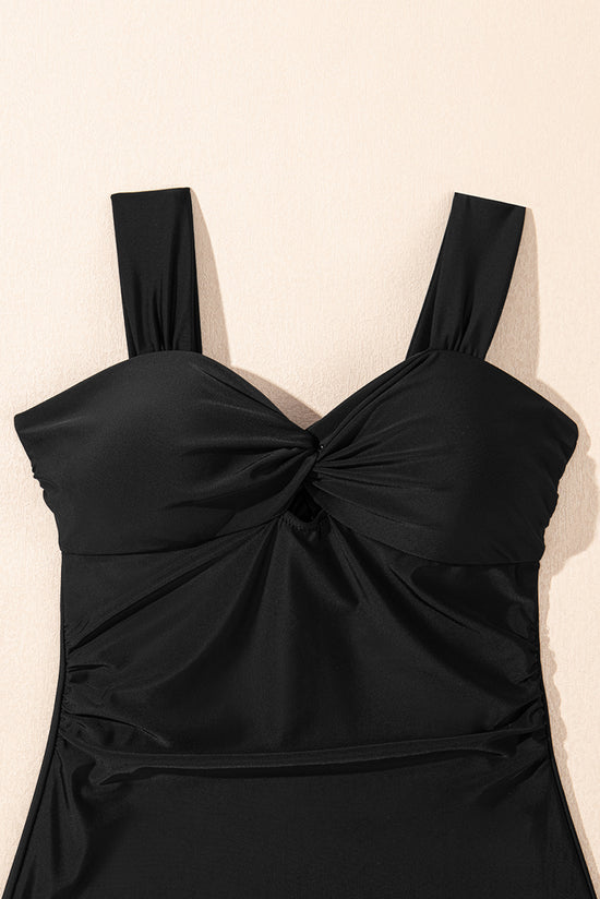 Black Tut Out Twist Out Bowknot Swimsuit senza pezzo