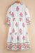 Robe longue blanche à imprimé floral et demi-bouton col mandarin manches 3/4
