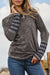 Top a manica lunga a costine di patchwork grigio