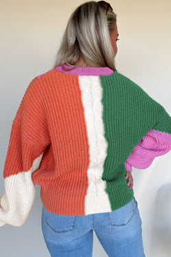 Desert Gold Color Block Tagued Knit Drop Scala sciolta