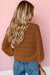 Cardigan all'uncinetto anteriore abbottonato leggero marrone